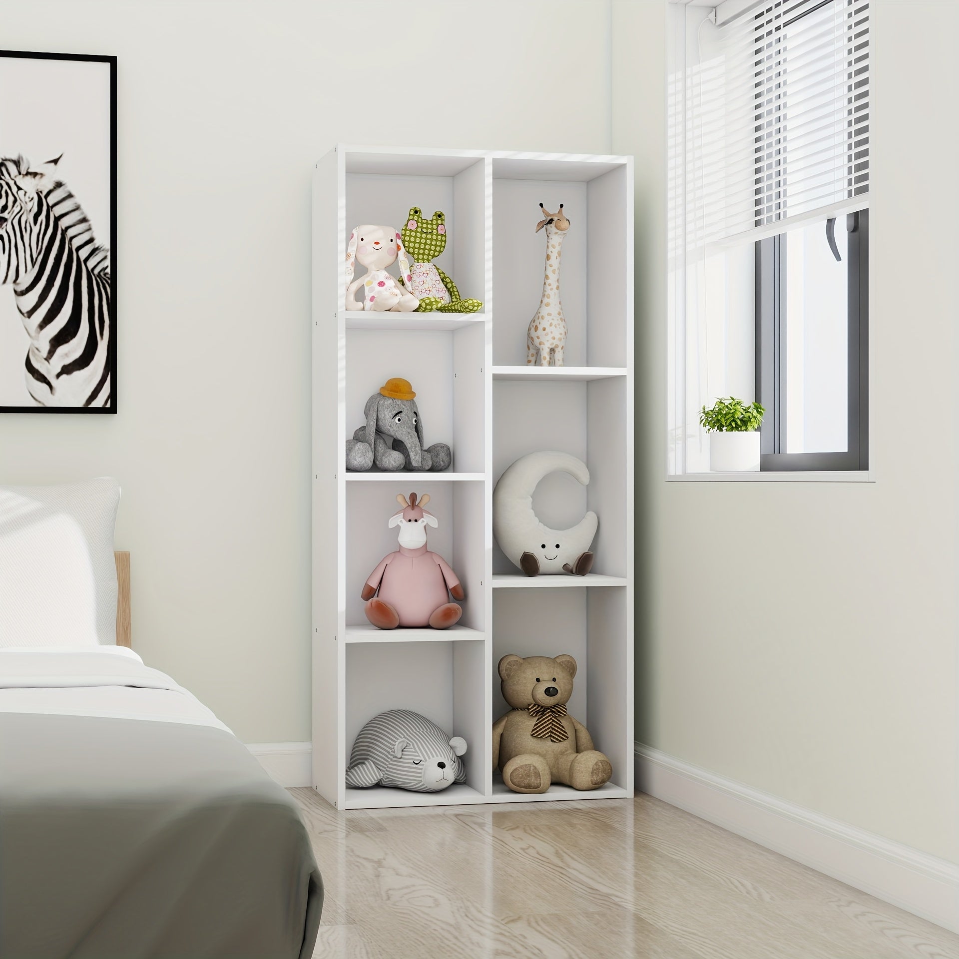 Multi-Purpose Shelving Unit 7-Cube Multi-Purpose Shelving Unit - Bookcase, Bookshelf, Storage Organizer - Modern Design, Easy Assembly