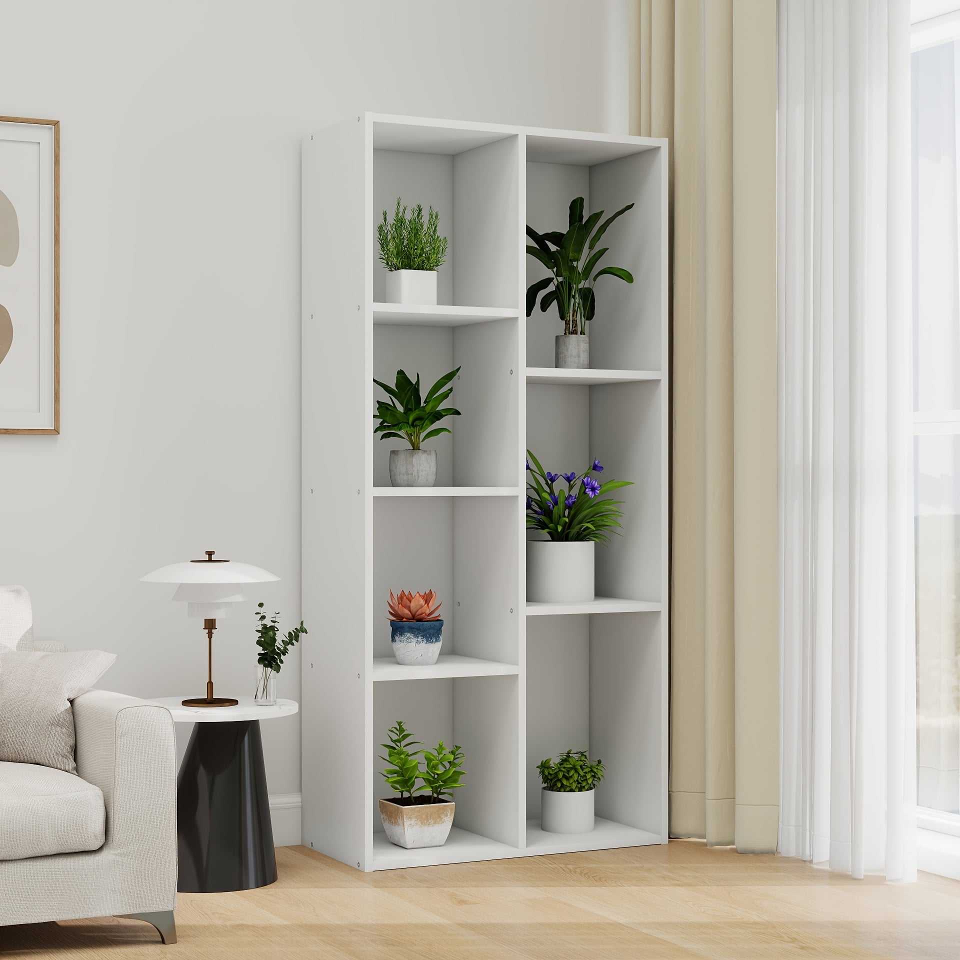 Multi-Purpose Shelving Unit 7-Cube Multi-Purpose Shelving Unit - Bookcase, Bookshelf, Storage Organizer - Modern Design, Easy Assembly