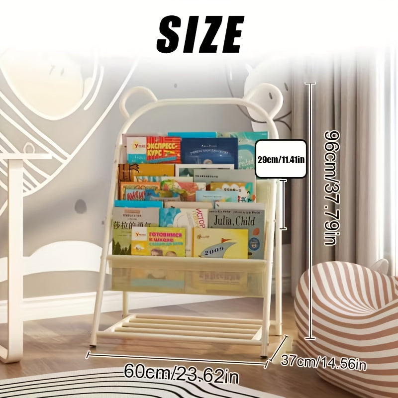 Heavy-Duty Iron Bookshelf Compatible for Home & Office - Freestanding Floor Shelf with Wide Tilted Shelves, Sturdy Metal Frame Storage Rack, Multi- Bookcase for Living Room, Bedroom, Study - Assembly, Space-Saving, Standing Shelf