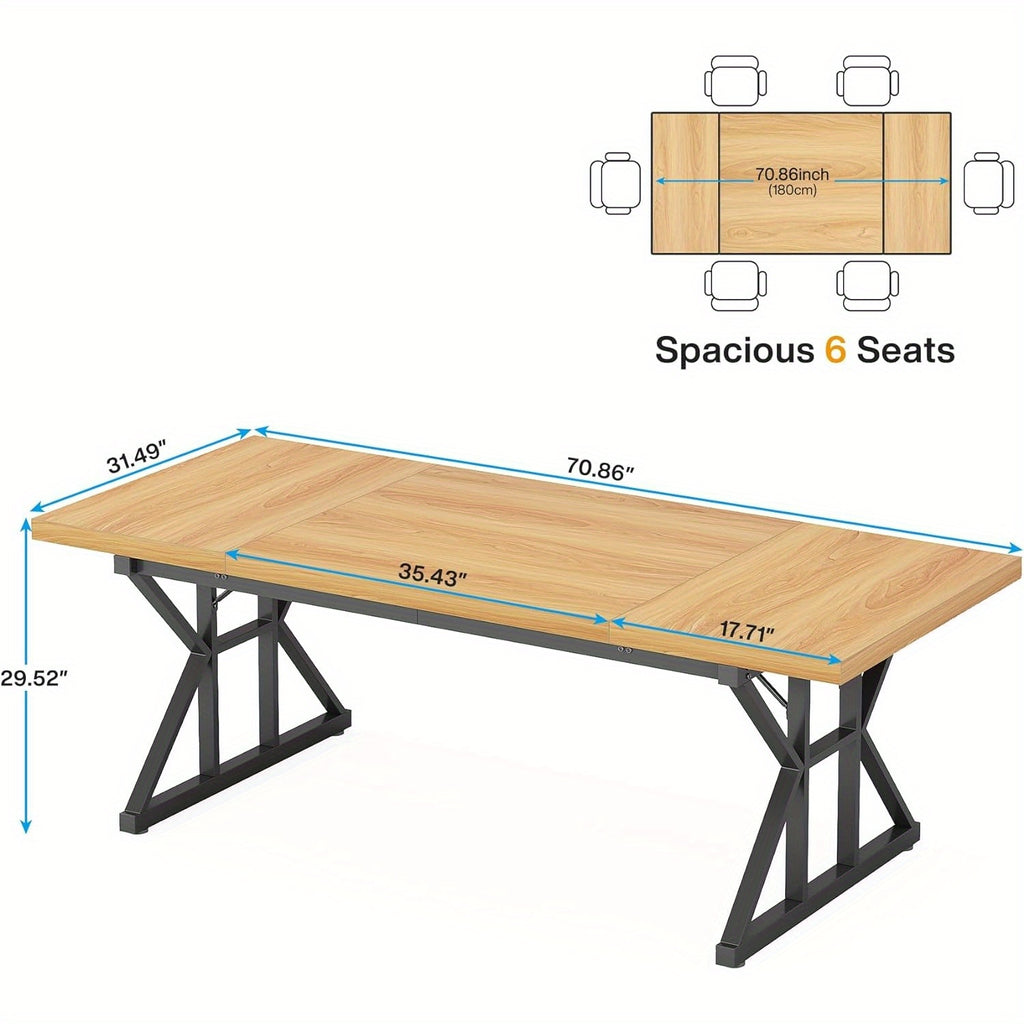70.8-Inch Executive Large Computer Desk Workstation, Modern Simple Style Home Office Furniture, Study Writing Table