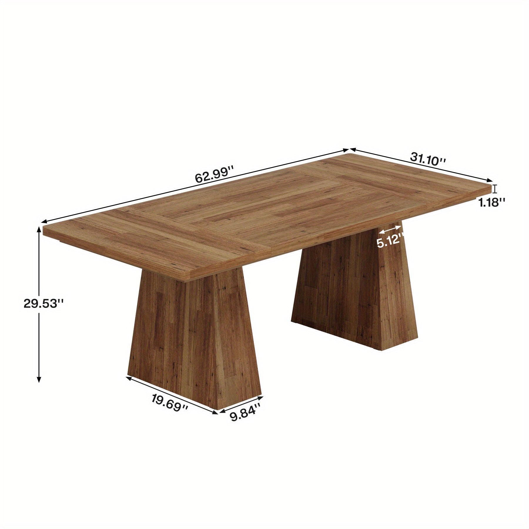 1pc Extra Long 63-Inch Modern Computer Desk - Heavy-Duty Engineered Wood Construction, Spacious Work Surface, Easy Assembly, Sturdy Brown Desk for Home Office, Study Room, Large Workspace - Ideal for Remote Work & Holiday Productivity