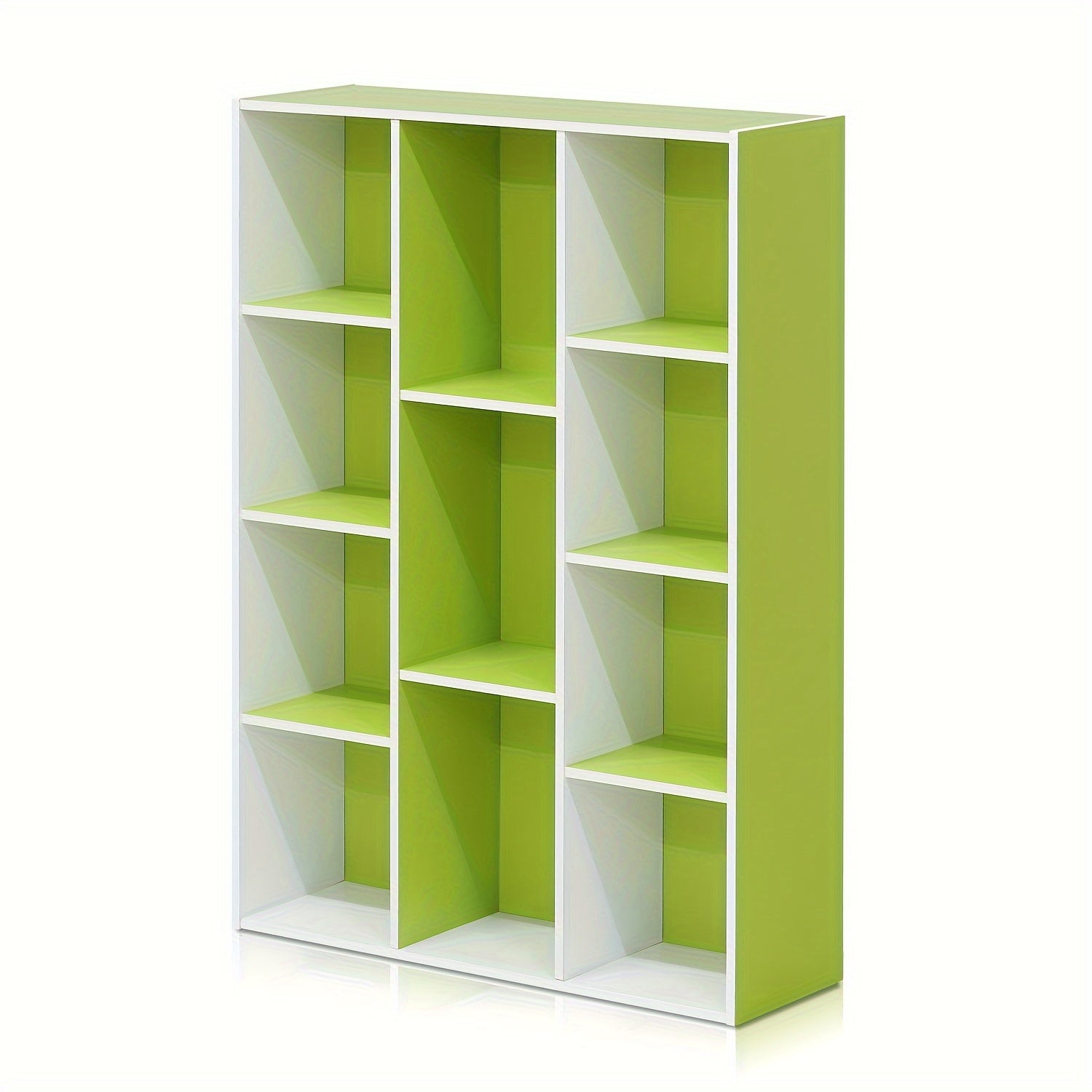 11-Cube Reversible Open Shelf Bookcase, Versatile Storage Display Unit For Living Room, Bedroom, Home Office, Book Organizer, Quick Assembly