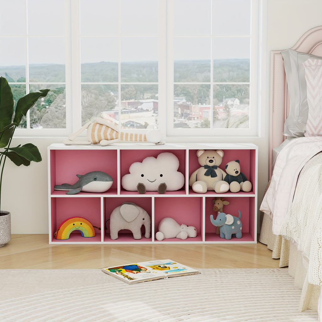 Multi-Purpose Shelving Unit 7-Cube Multi-Purpose Shelving Unit - Bookcase, Bookshelf, Storage Organizer - Modern Design, Easy Assembly