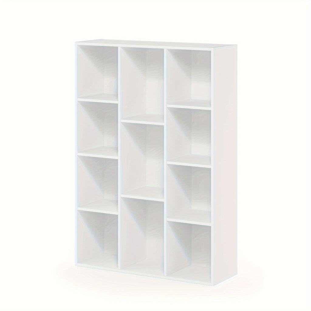 11-Cube Reversible Open Shelf Bookcase, Versatile Storage Display Unit For Living Room, Bedroom, Home Office, Book Organizer, Quick Assembly