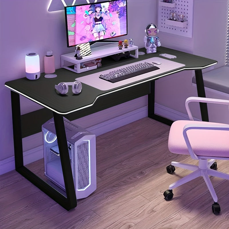 Home Office Desk | Simple Computer Desk, Study Writing Table, Workstation, Gaming Desk, Easy Assembly for Adults, Powder Coated Metal, Floor Mount, Oblong Shape, XUEGW Brand