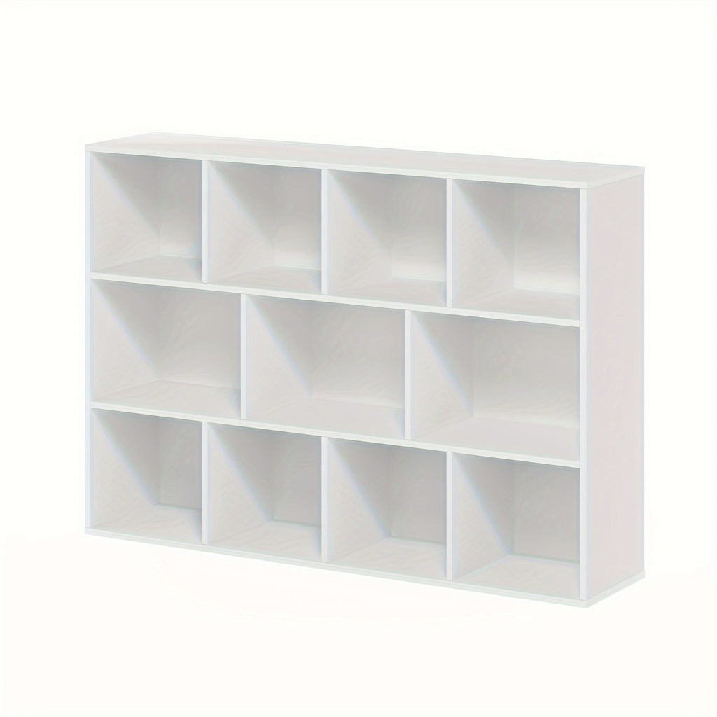 11-Cube Reversible Open Shelf Bookcase, Versatile Storage Display Unit For Living Room, Bedroom, Home Office, Book Organizer, Quick Assembly