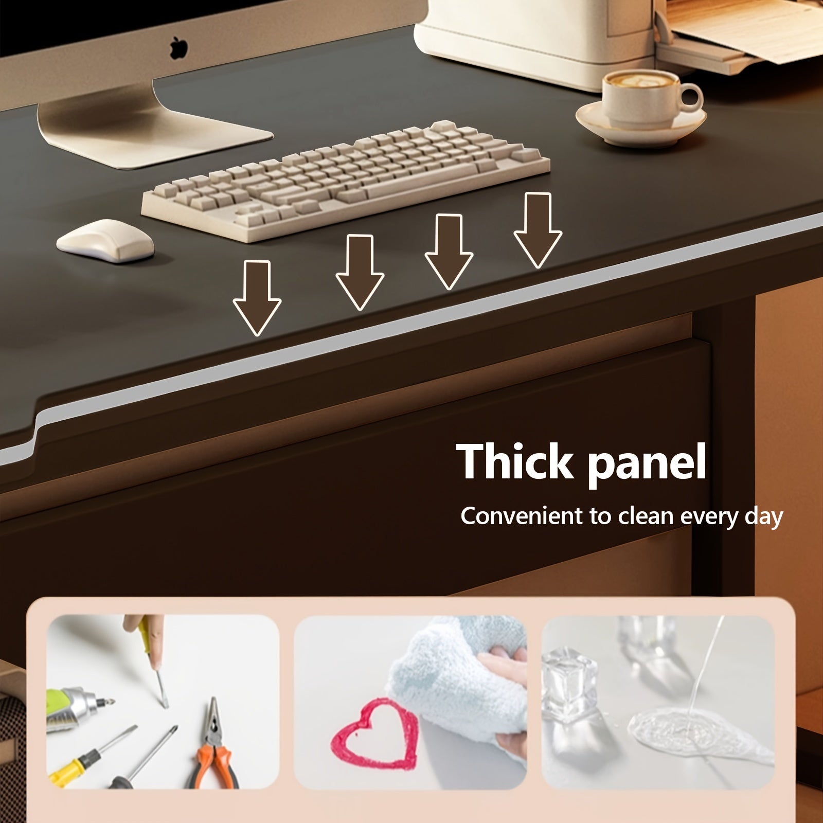 Home Office Desk | Simple Computer Desk, Study Writing Table, Workstation, Gaming Desk, Easy Assembly for Adults, Powder Coated Metal, Floor Mount, Oblong Shape, XUEGW Brand