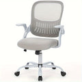 Office Computer Desk Chair, Ergonomic Mid-Back Mesh Rolling Work Swivel Task Chairs with Comfortable Lumbar Support, Wheels, Comfy Flip-up Arms for Home, Bedroom, Study, Student