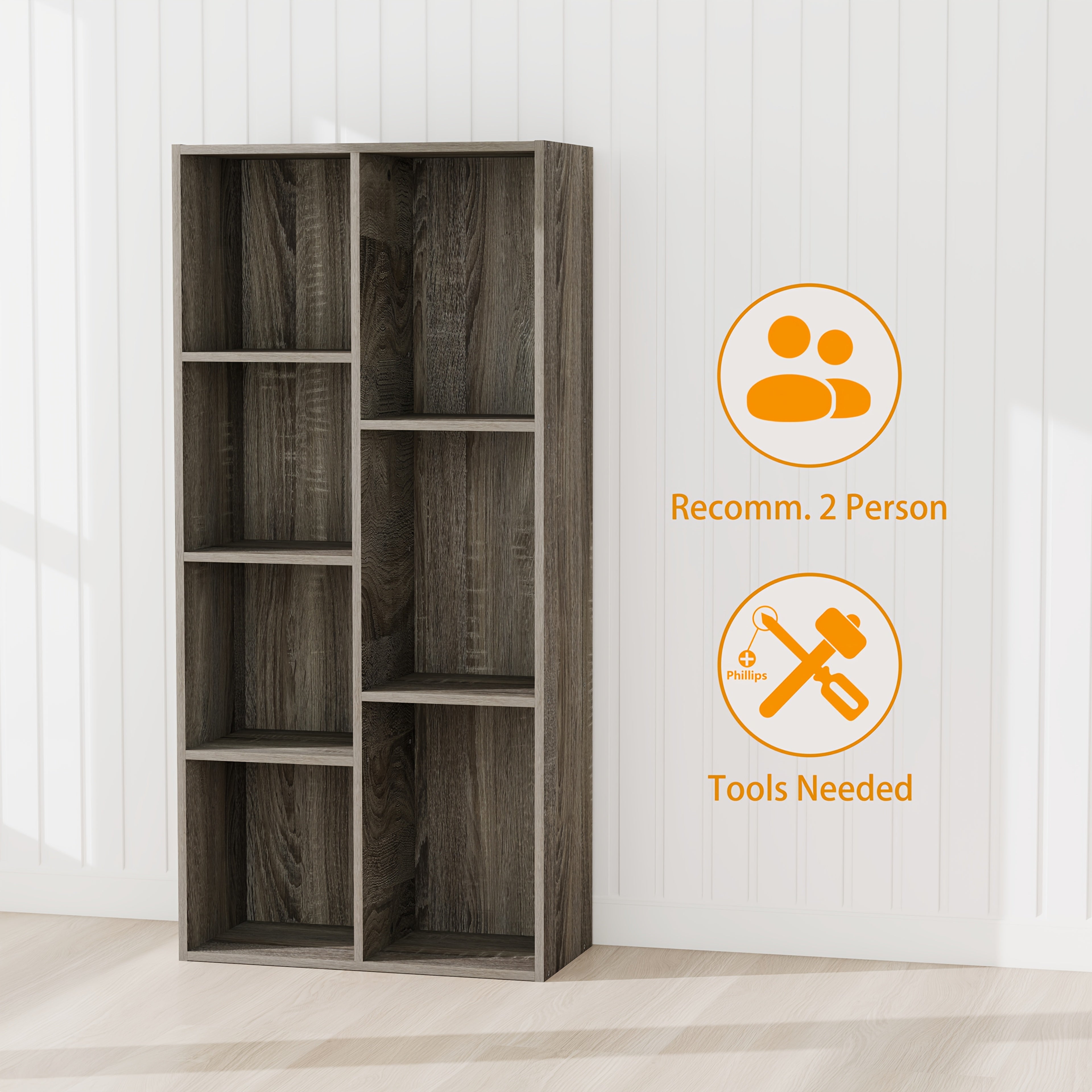 Multi-Purpose Shelving Unit 7-Cube Multi-Purpose Shelving Unit - Bookcase, Bookshelf, Storage Organizer - Modern Design, Easy Assembly