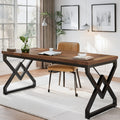 Modern Simple Office Desk - 62.99 Inch, Gaming & Work Desk With Storage, Large Legroom, Metal Frame