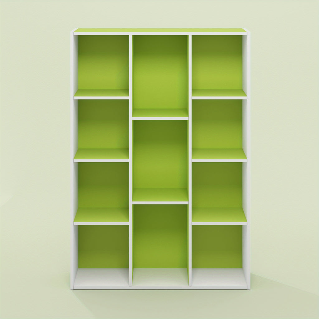 11-Cube Reversible Open Shelf Bookcase, Versatile Storage Display Unit For Living Room, Bedroom, Home Office, Book Organizer, Quick Assembly