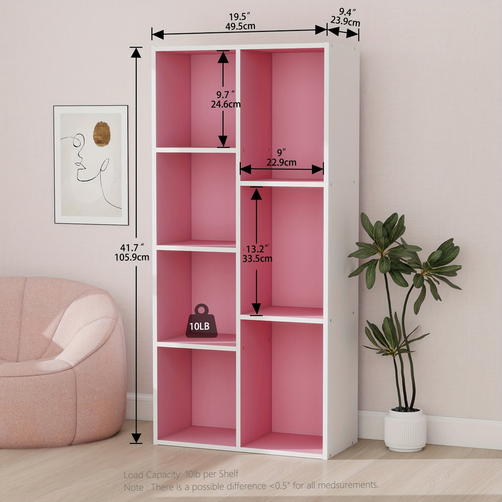 Multi-Purpose Shelving Unit 7-Cube Multi-Purpose Shelving Unit - Bookcase, Bookshelf, Storage Organizer - Modern Design, Easy Assembly