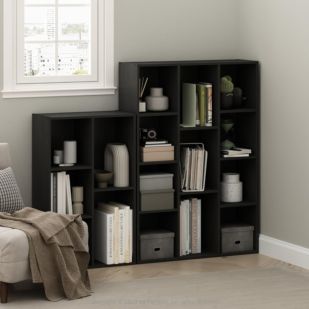 11-Cube Reversible Open Shelf Bookcase, Versatile Storage Display Unit For Living Room, Bedroom, Home Office, Book Organizer, Quick Assembly
