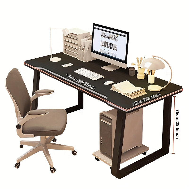 Home Office Desk | Simple Computer Desk, Study Writing Table, Workstation, Gaming Desk, Easy Assembly for Adults, Powder Coated Metal, Floor Mount, Oblong Shape, XUEGW Brand