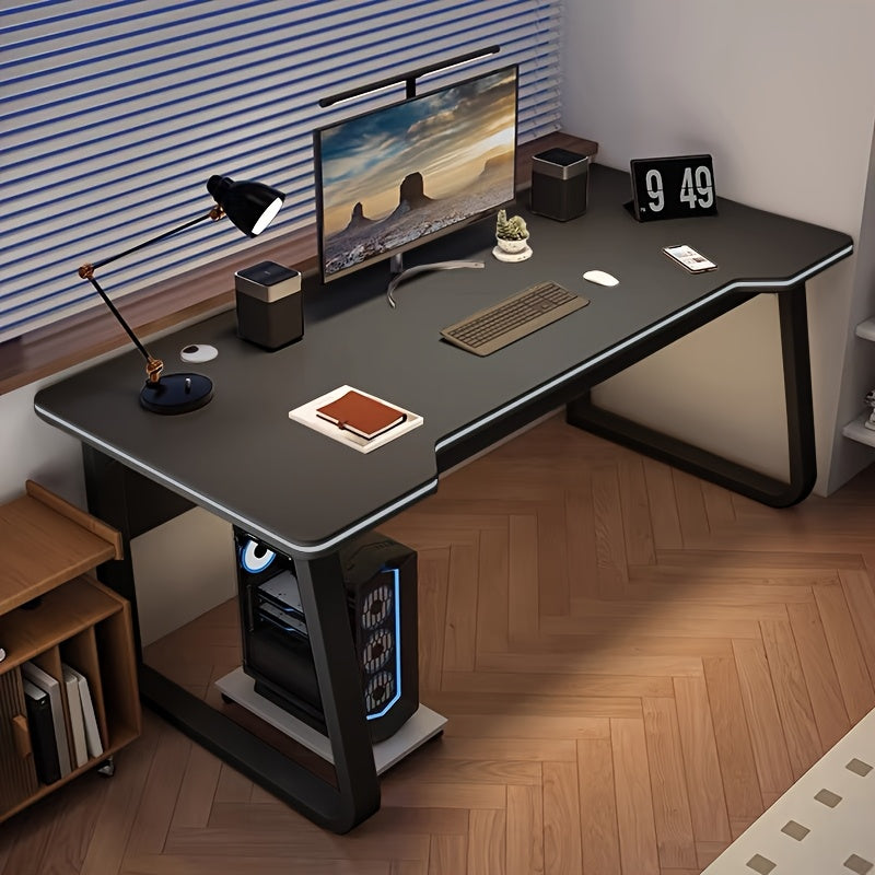 Home Office Desk | Simple Computer Desk, Study Writing Table, Workstation, Gaming Desk, Easy Assembly for Adults, Powder Coated Metal, Floor Mount, Oblong Shape, XUEGW Brand