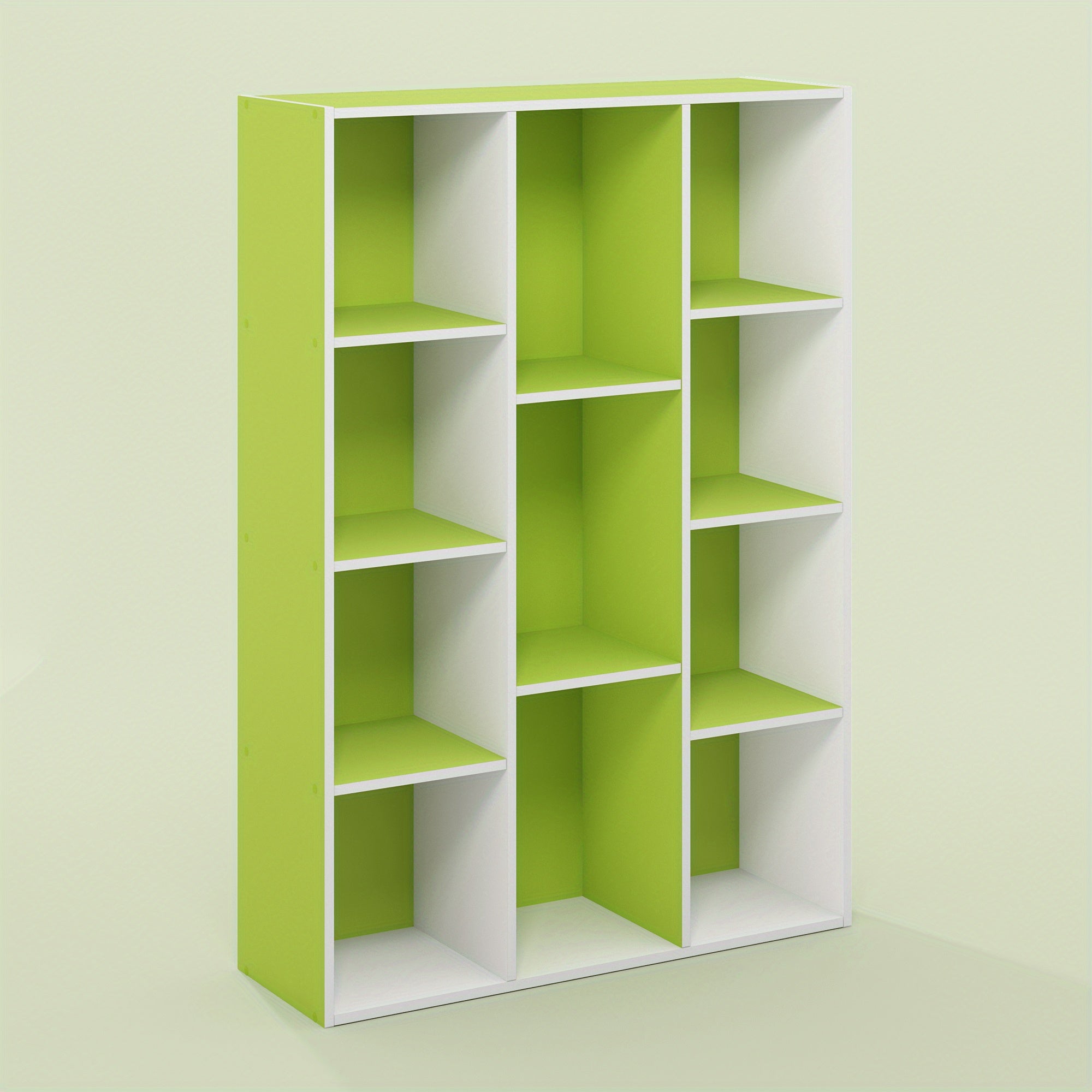 11-Cube Reversible Open Shelf Bookcase, Versatile Storage Display Unit For Living Room, Bedroom, Home Office, Book Organizer, Quick Assembly