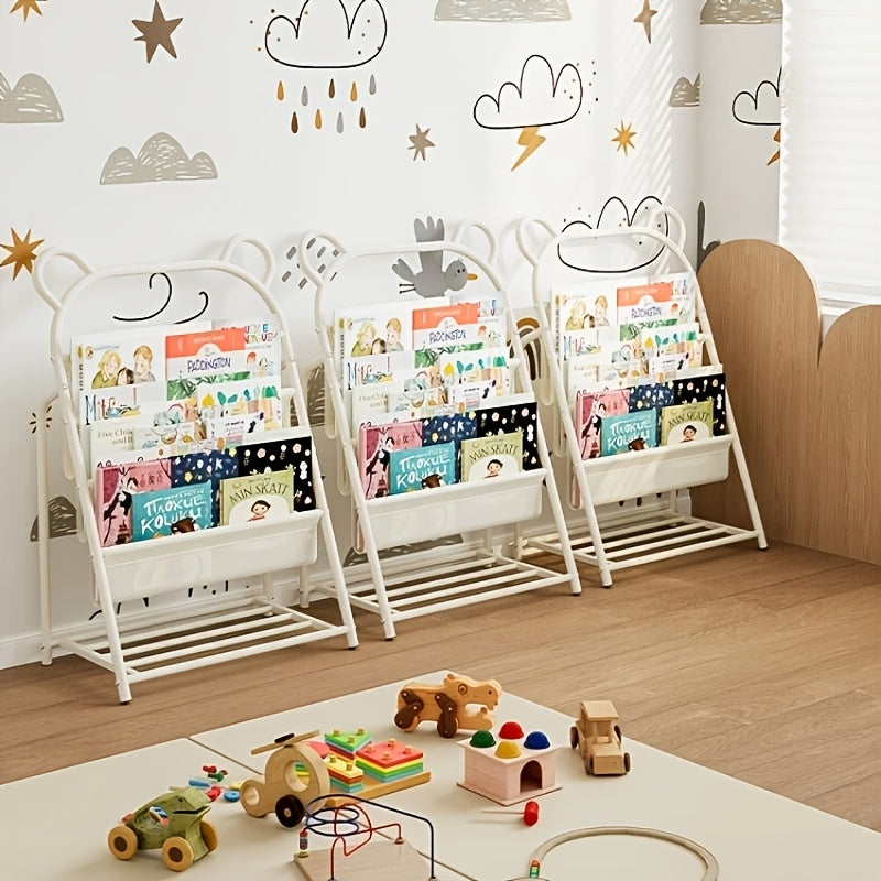 Heavy-Duty Iron Bookshelf Compatible for Home & Office - Freestanding Floor Shelf with Wide Tilted Shelves, Sturdy Metal Frame Storage Rack, Multi- Bookcase for Living Room, Bedroom, Study - Assembly, Space-Saving, Standing Shelf